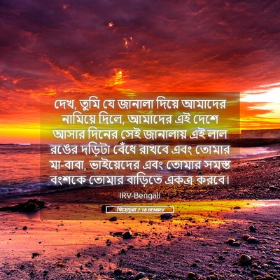 Picture 05 - যিহোচূৱা 2:18 BENIRV - দেখ, তুমি যে জানালা - Bible Verse Picture