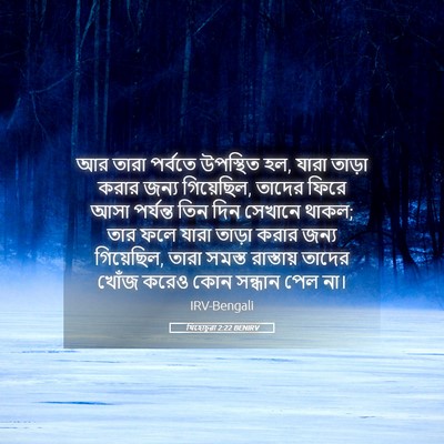 Picture 05 - যিহোচূৱা 2:22 BENIRV - আর তারা পর্বতে - Bible Verse Picture