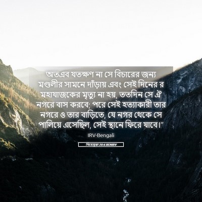 Picture 05 - যিহোচূৱা 20:6 BENIRV - অতএব যতক্ষণ না সে - Bible Verse Picture