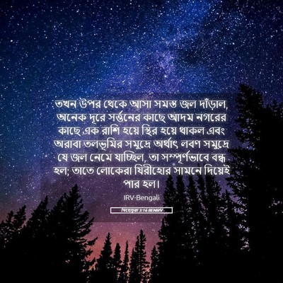 Picture 05 - যিহোচূৱা 3:16 BENIRV - তখন উপর থেকে আসা - Bible Verse Picture