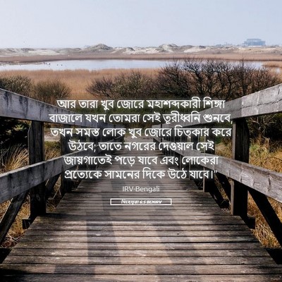 Picture 05 - যিহোচূৱা 6:5 BENIRV - আর তারা খুব জোরে - Bible Verse Picture