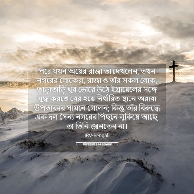 Picture 05 - যিহোচূৱা 8:14 BENIRV - পরে যখন অয়ের রাজা - Bible Verse Picture