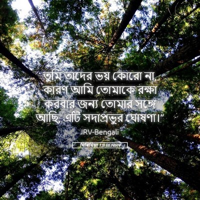 Picture 05 - যিৰিমিয়া 1:8 BENIRV - তুমি তাদের ভয় - Bible Verse Picture
