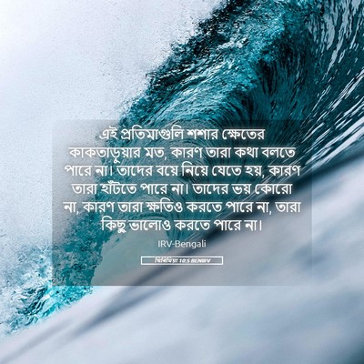 Picture 05 - যিৰিমিয়া 10:5 BENIRV - এই প্রতিমাগুলি - Bible Verse Picture