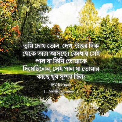 Picture 05 - যিৰিমিয়া 13:20 BENIRV - তুমি চোখ তোল, দেখ, - Bible Verse Picture