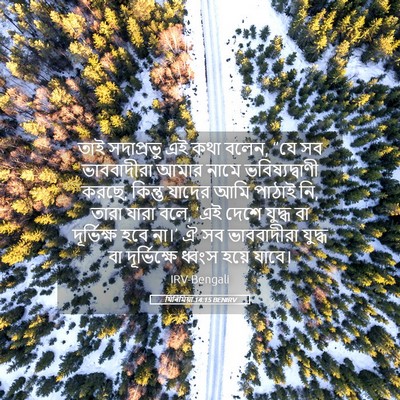 Picture 05 - যিৰিমিয়া 14:15 BENIRV - তাই সদাপ্রভু এই - Bible Verse Picture