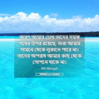 Picture 05 - যিৰিমিয়া 16:17 BENIRV - কারণ আমার চোখ - Bible Verse Picture