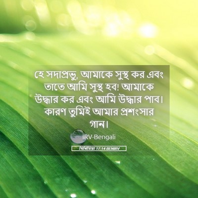 Picture 05 - যিৰিমিয়া 17:14 BENIRV - হে সদাপ্রভু, আমাকে - Bible Verse Picture