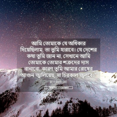 Picture 05 - যিৰিমিয়া 17:4 BENIRV - আমি তোমাকে যে - Bible Verse Picture