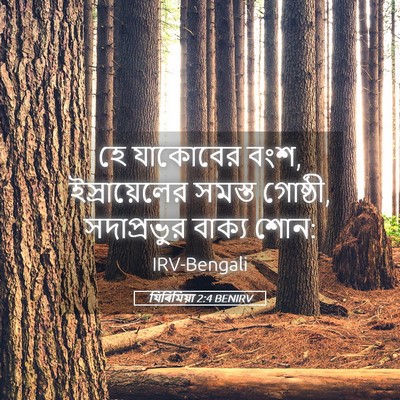 Picture 05 - যিৰিমিয়া 2:4 BENIRV - হে যাকোবের বংশ, - Bible Verse Picture