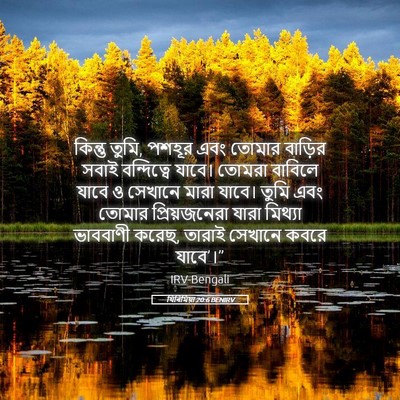 Picture 05 - যিৰিমিয়া 20:6 BENIRV - কিন্তু তুমি, পশহূর - Bible Verse Picture