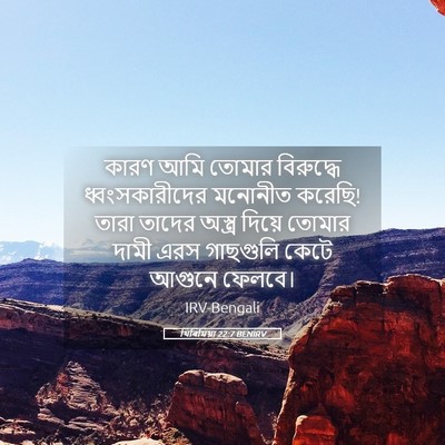 Picture 05 - যিৰিমিয়া 22:7 BENIRV - কারণ আমি তোমার - Bible Verse Picture