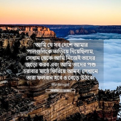 Picture 05 - যিৰিমিয়া 23:3 BENIRV - “আমি যে সব দেশে - Bible Verse Picture