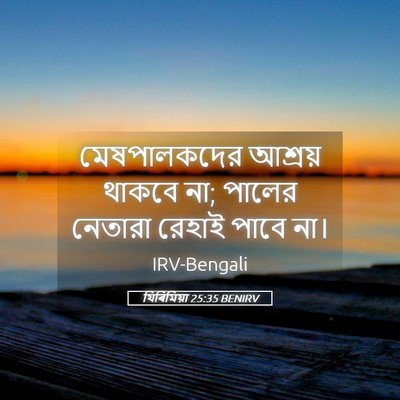 Picture 05 - যিৰিমিয়া 25:35 BENIRV - মেষপালকদের আশ্রয় - Bible Verse Picture