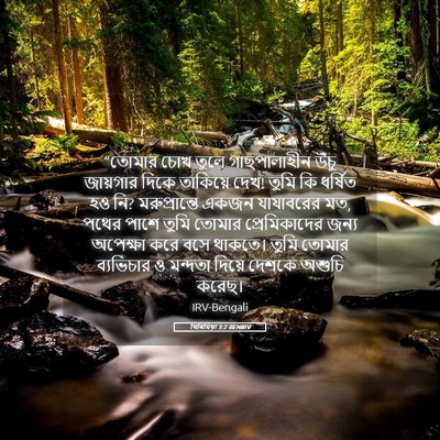 Picture 05 - যিৰিমিয়া 3:2 BENIRV - “তোমার চোখ তুলে - Bible Verse Picture