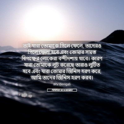 Picture 05 - যিৰিমিয়া 30:16 BENIRV - তাই যারা তোমাকে - Bible Verse Picture