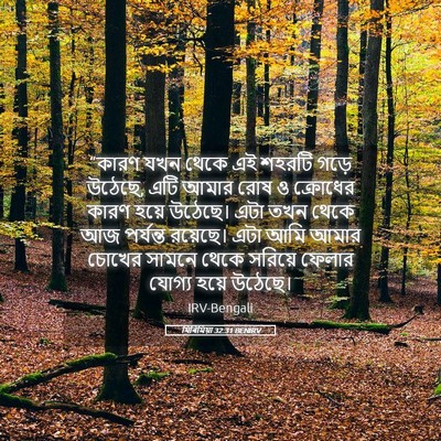 Picture 05 - যিৰিমিয়া 32:31 BENIRV - “কারণ যখন থেকে এই - Bible Verse Picture