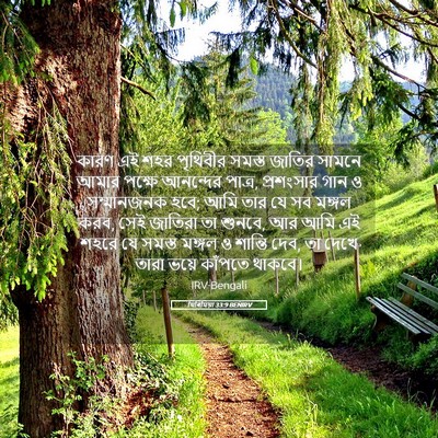 Picture 05 - যিৰিমিয়া 33:9 BENIRV - কারণ এই শহর - Bible Verse Picture