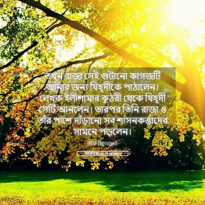 Picture 05 - যিৰিমিয়া 36:21 BENIRV - তখন রাজা সেই - Bible Verse Picture