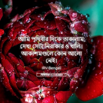 Picture 05 - যিৰিমিয়া 4:23 BENIRV - আমি পৃথিবীর দিকে - Bible Verse Picture