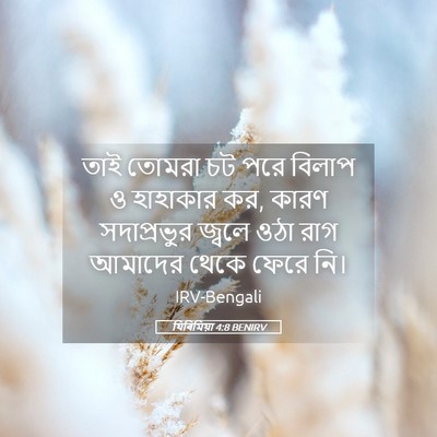 Picture 05 - যিৰিমিয়া 4:8 BENIRV - তাই তোমরা চট পরে - Bible Verse Picture