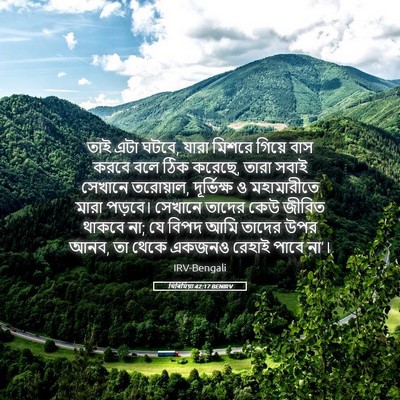 Picture 05 - যিৰিমিয়া 42:17 BENIRV - তাই এটা ঘটবে, যারা - Bible Verse Picture