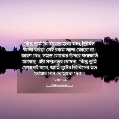 Picture 05 - যিৰিমিয়া 45:5 BENIRV - কিন্তু তুমি কি - Bible Verse Picture