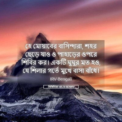 Picture 05 - যিৰিমিয়া 48:28 BENIRV - হে মোয়াবের - Bible Verse Picture