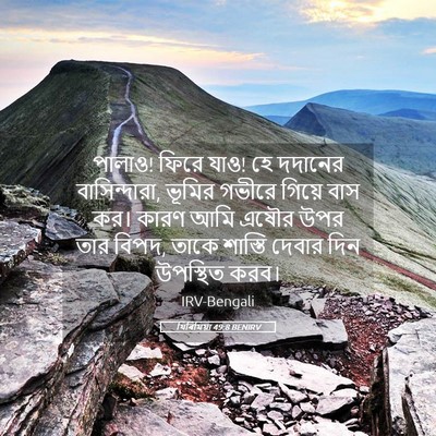 Picture 05 - যিৰিমিয়া 49:8 BENIRV - পালাও! ফিরে যাও! হে - Bible Verse Picture
