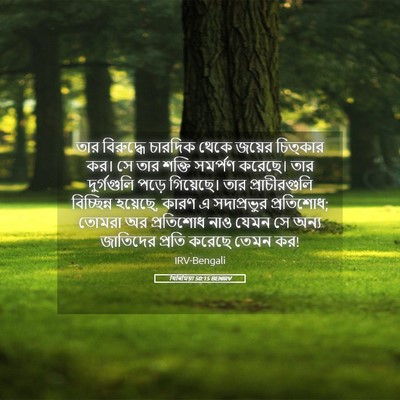 Picture 05 - যিৰিমিয়া 50:15 BENIRV - তার বিরুদ্ধে - Bible Verse Picture
