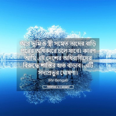 Picture 05 - যিৰিমিয়া 6:12 BENIRV - আর ভূমি ও স্ত্রী - Bible Verse Picture