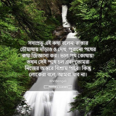 Picture 05 - যিৰিমিয়া 6:16 BENIRV - সদাপ্রভু এই কথা - Bible Verse Picture