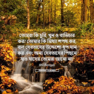 Picture 05 - যিৰিমিয়া 7:9 BENIRV - তোমরা কি চুরি, খুন - Bible Verse Picture