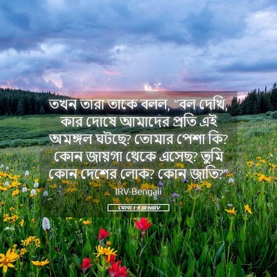 Picture 05 - যোনা 1:8 BENIRV - তখন তারা তাকে বলল, - Bible Verse Picture