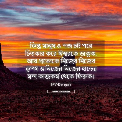 Picture 05 - যোনা 3:8 BENIRV - কিন্তু মানুষ ও পশু - Bible Verse Picture