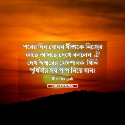 Picture 05 - যোহন 1:29 BENIRV - পরের দিন যোহন - Bible Verse Picture