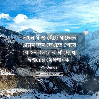 Picture 05 - যোহন 1:36 BENIRV - তখন যীশু হেঁটে - Bible Verse Picture