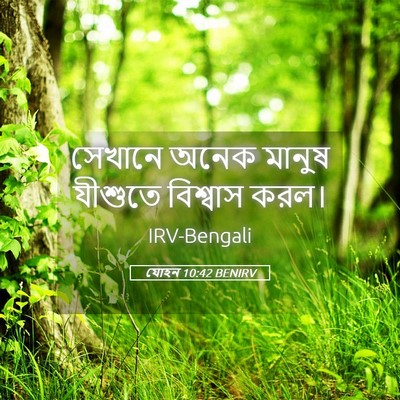 Picture 05 - যোহন 10:42 BENIRV - সেখানে অনেক মানুষ - Bible Verse Picture