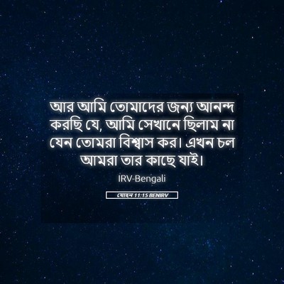 Picture 05 - যোহন 11:15 BENIRV - আর আমি তোমাদের - Bible Verse Picture