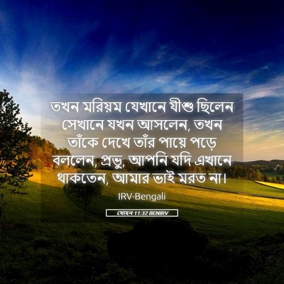 Picture 05 - যোহন 11:32 BENIRV - তখন মরিয়ম যেখানে - Bible Verse Picture