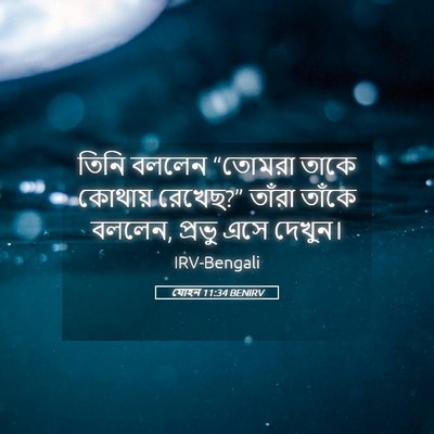 Picture 05 - যোহন 11:34 BENIRV - তিনি বললেন “তোমরা - Bible Verse Picture