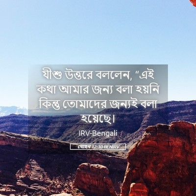 Picture 05 - যোহন 12:30 BENIRV - যীশু উত্তরে বললেন, - Bible Verse Picture