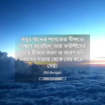 Picture 05 - যোহন 12:42 BENIRV - তবুও অনেক শাসকেরা - Bible Verse Picture