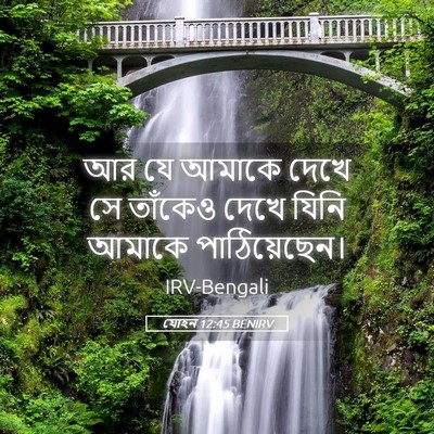 Picture 05 - যোহন 12:45 BENIRV - আর যে আমাকে দেখে সে - Bible Verse Picture