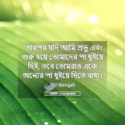 Picture 05 - যোহন 13:14 BENIRV - “তারপর যদি আমি - Bible Verse Picture