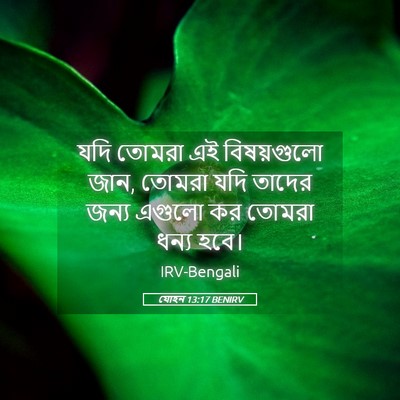 Picture 05 - যোহন 13:17 BENIRV - যদি তোমরা এই - Bible Verse Picture