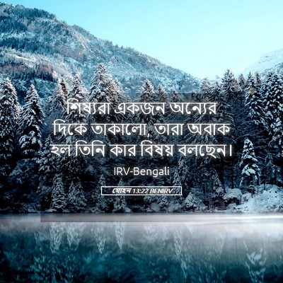 Picture 05 - যোহন 13:22 BENIRV - শিষ্যরা একজন - Bible Verse Picture