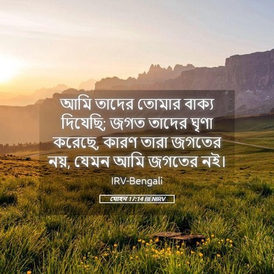 Picture 05 - যোহন 17:14 BENIRV - আমি তাদের তোমার - Bible Verse Picture