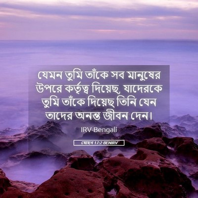 Picture 05 - যোহন 17:2 BENIRV - যেমন তুমি তাঁকে সব - Bible Verse Picture