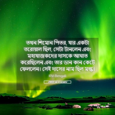 Picture 05 - যোহন 18:10 BENIRV - তখন শিমোন পিতর, যার - Bible Verse Picture